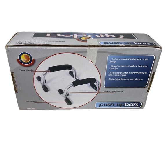 Push Up Stand Bars Raised Support Definity NEW Slip Resistant Chrome Foam Handle - Picture 2 of 7